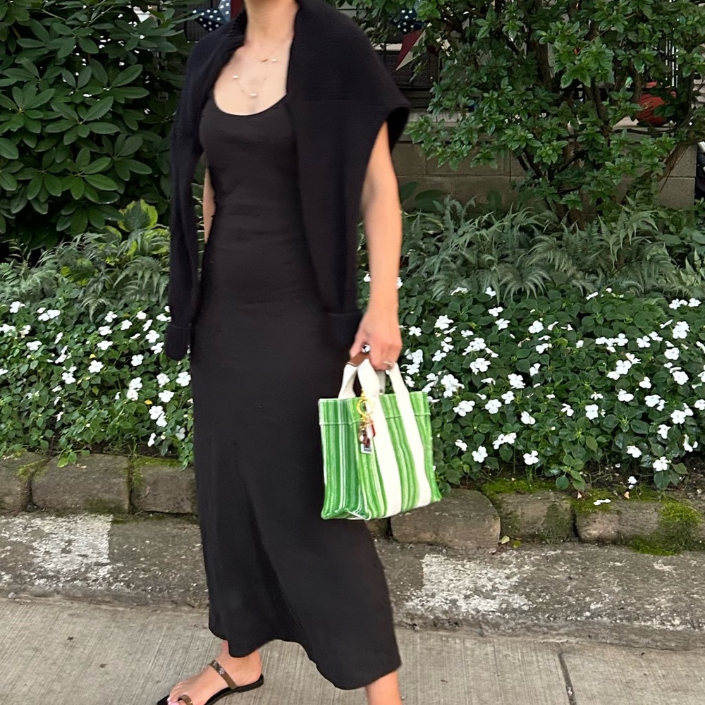 Marle Linen Elegant Black Maxi Dress
